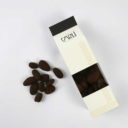 Fèves de cacao enrobées de chocolat